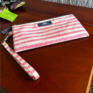 Scout Pink and Cream Striped Wristlet